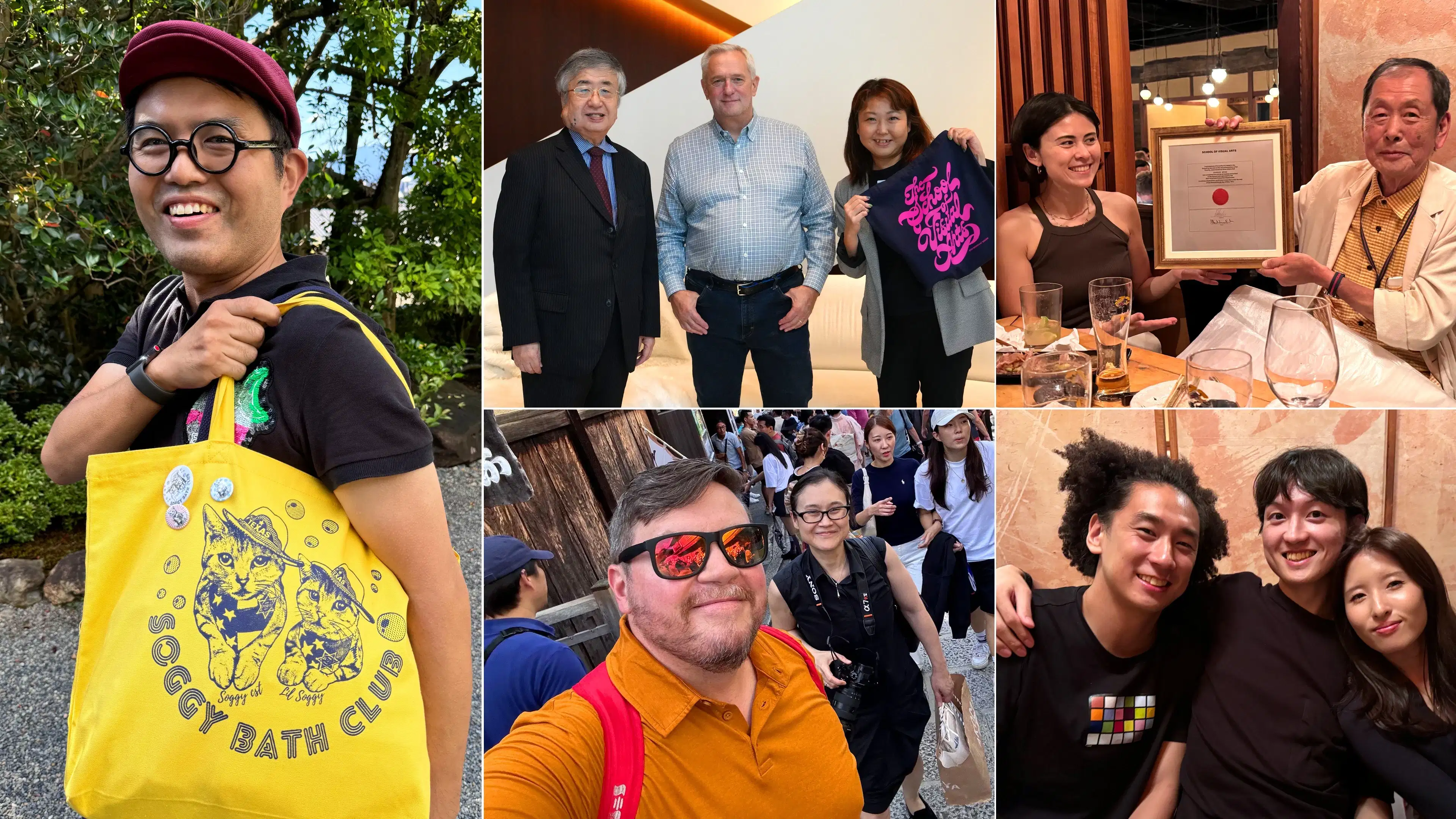 A grid of six photographs.