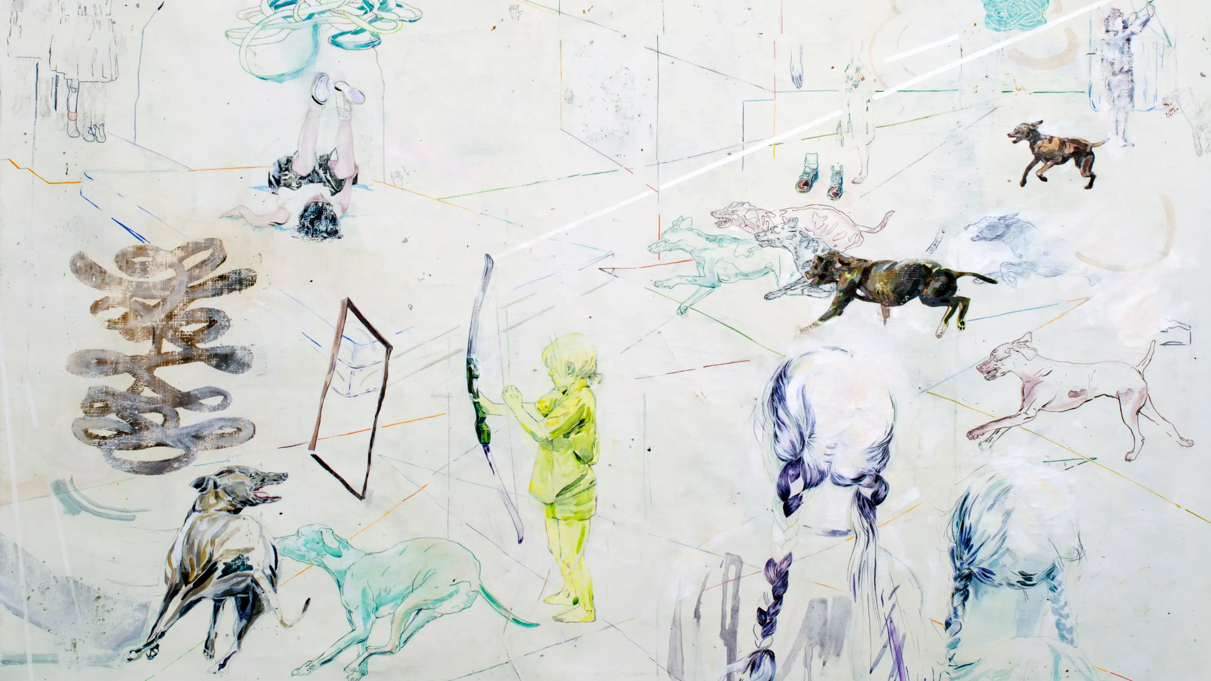 drawings of dogs and children