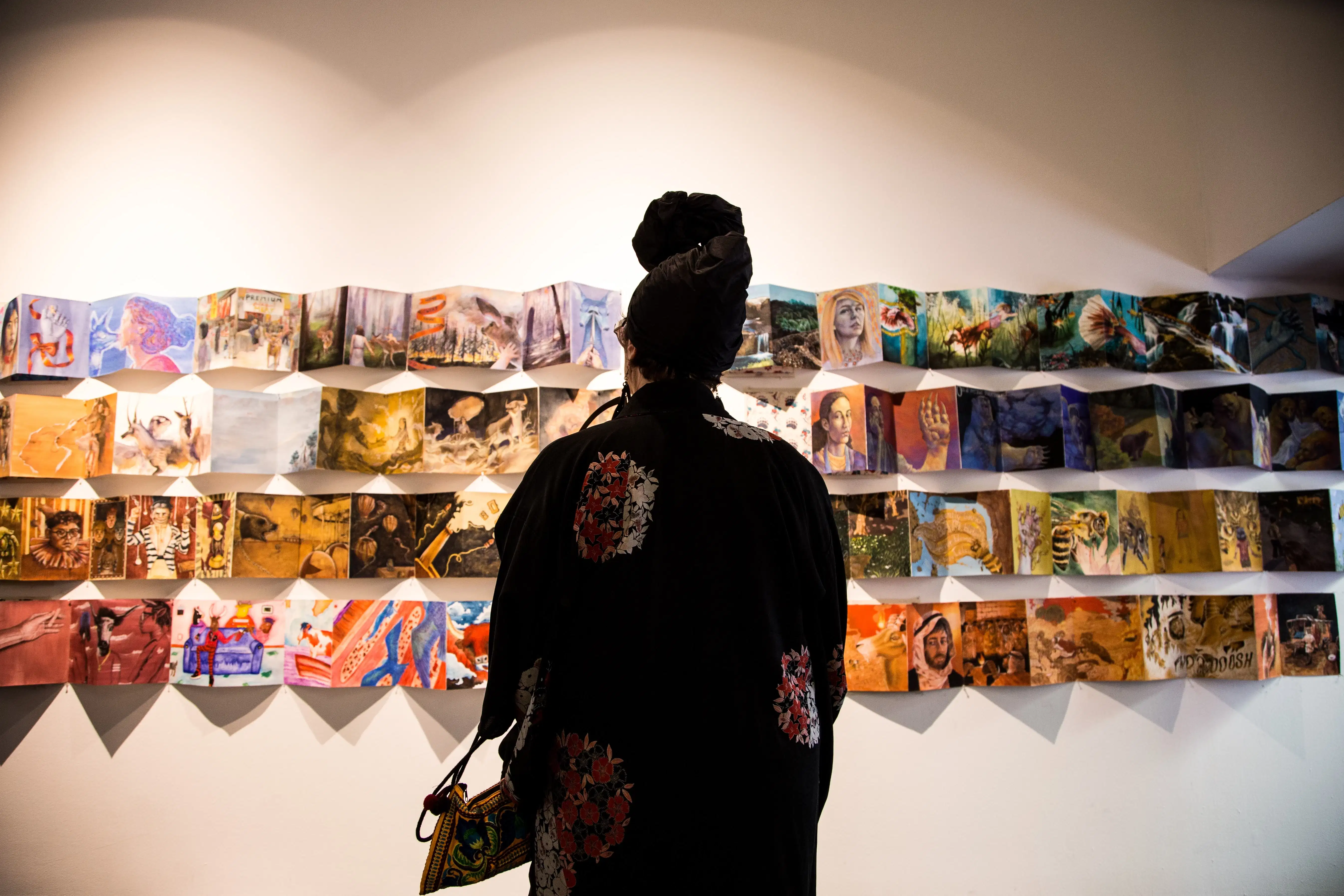 Person viewing an installation.