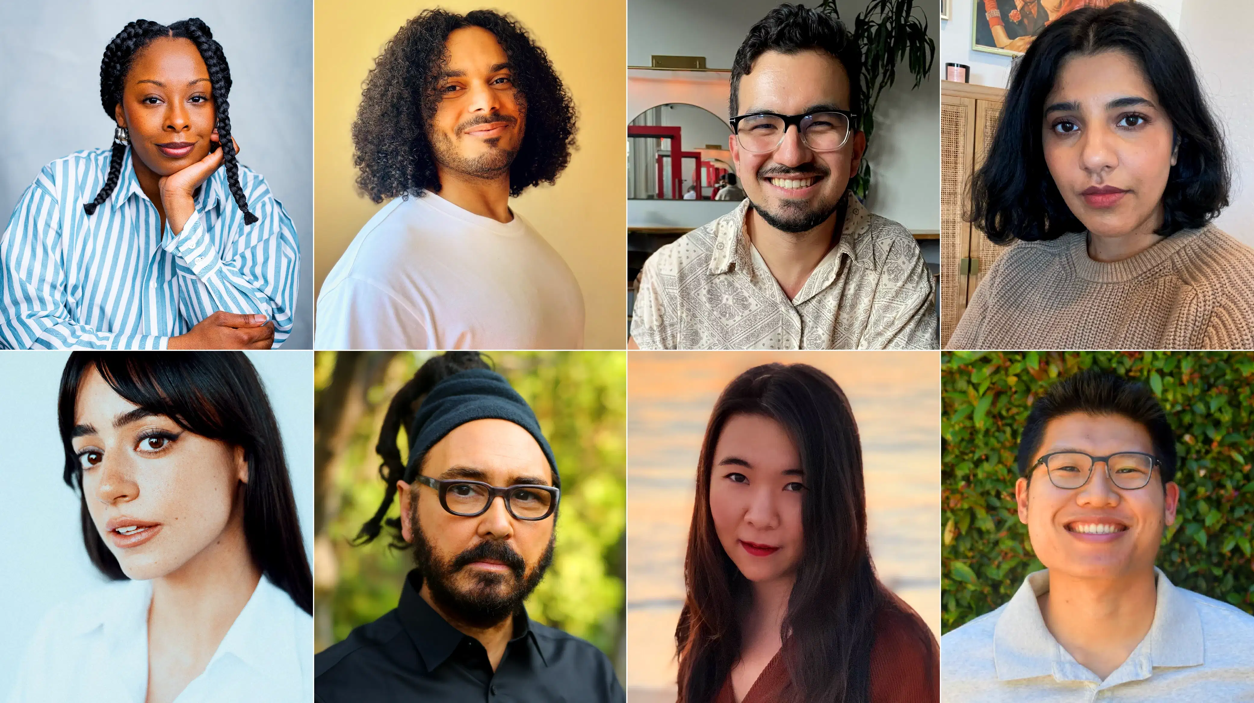Two rows of four headshots of people of different genders, races, and ages.
