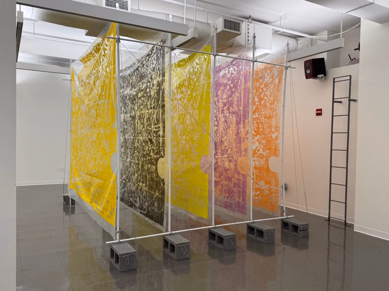 Painted panels drying