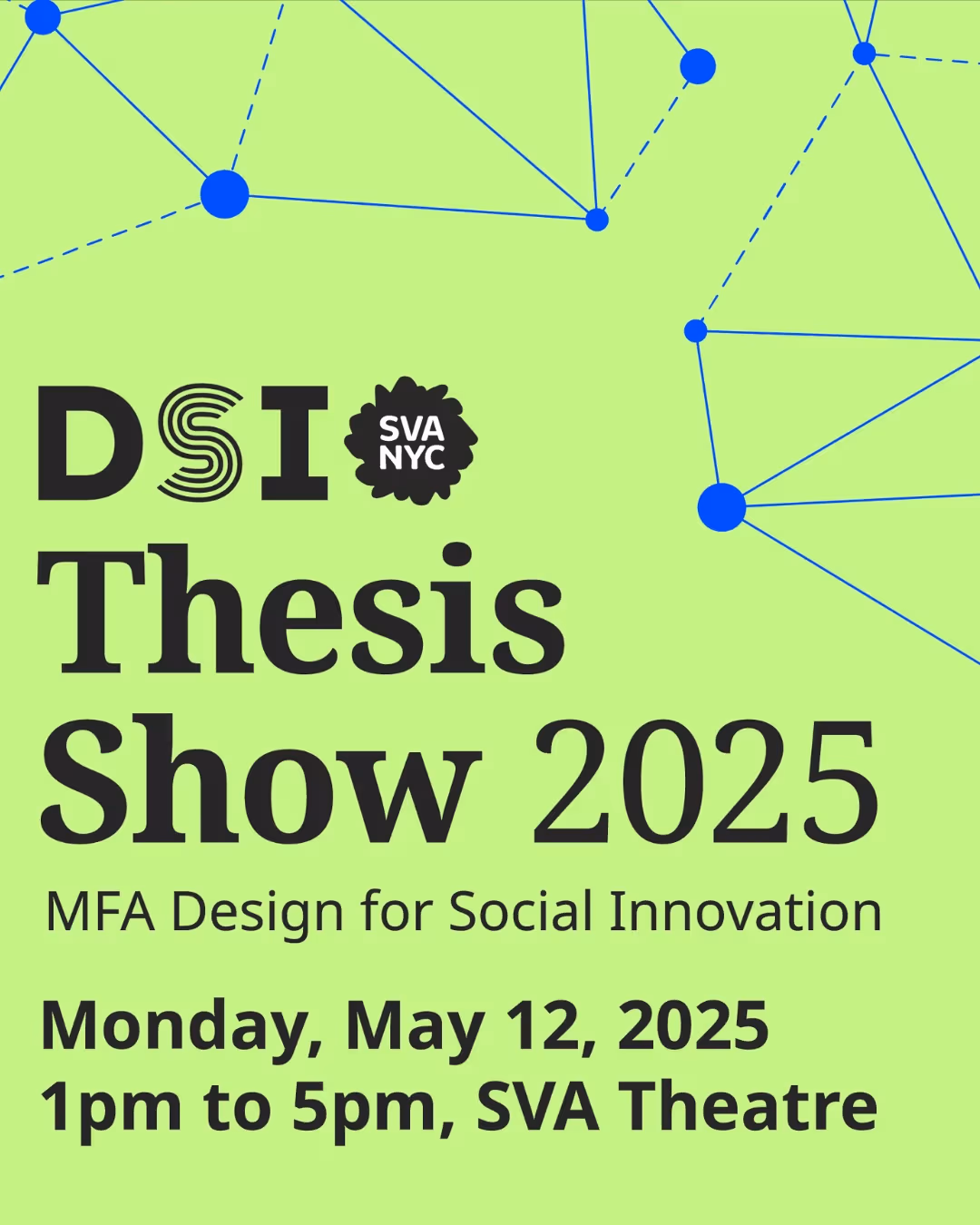 Text with light green background and cobalt blue line and dot motif