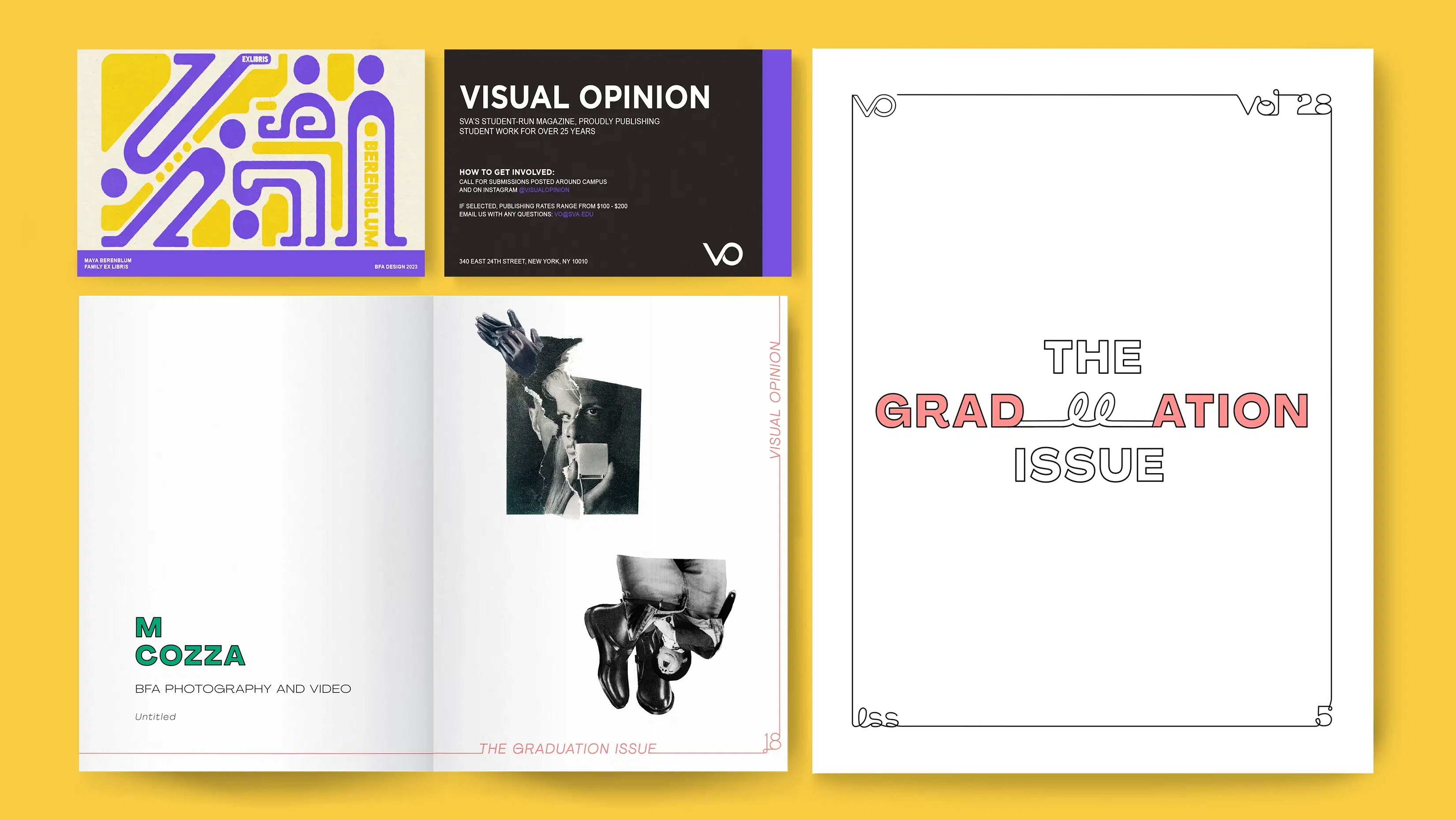 Flat lay of a printed publication