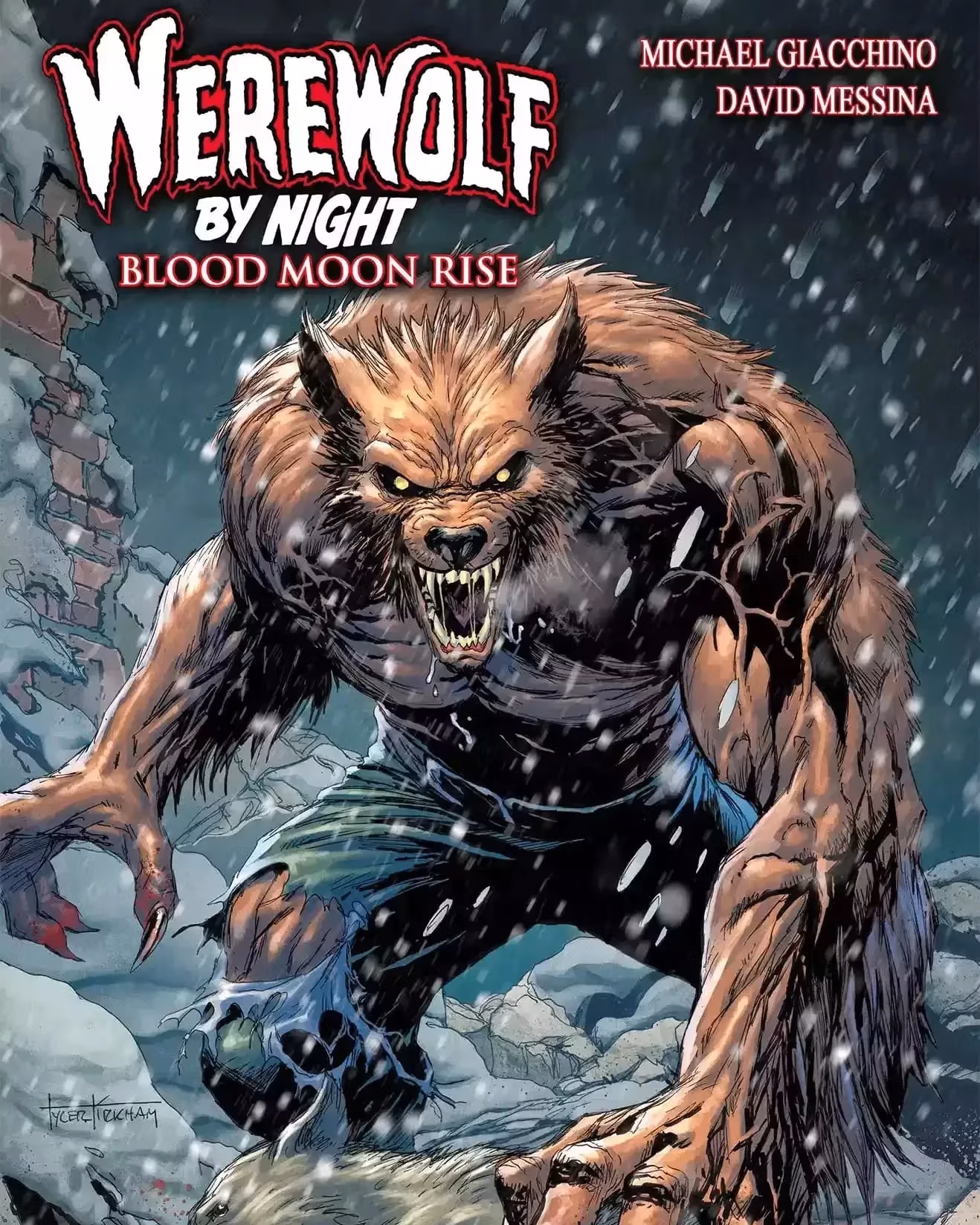 A werewolf with bloodied claws glares at the viewer with a dead wolf at its feet. The comic title is in the top left.