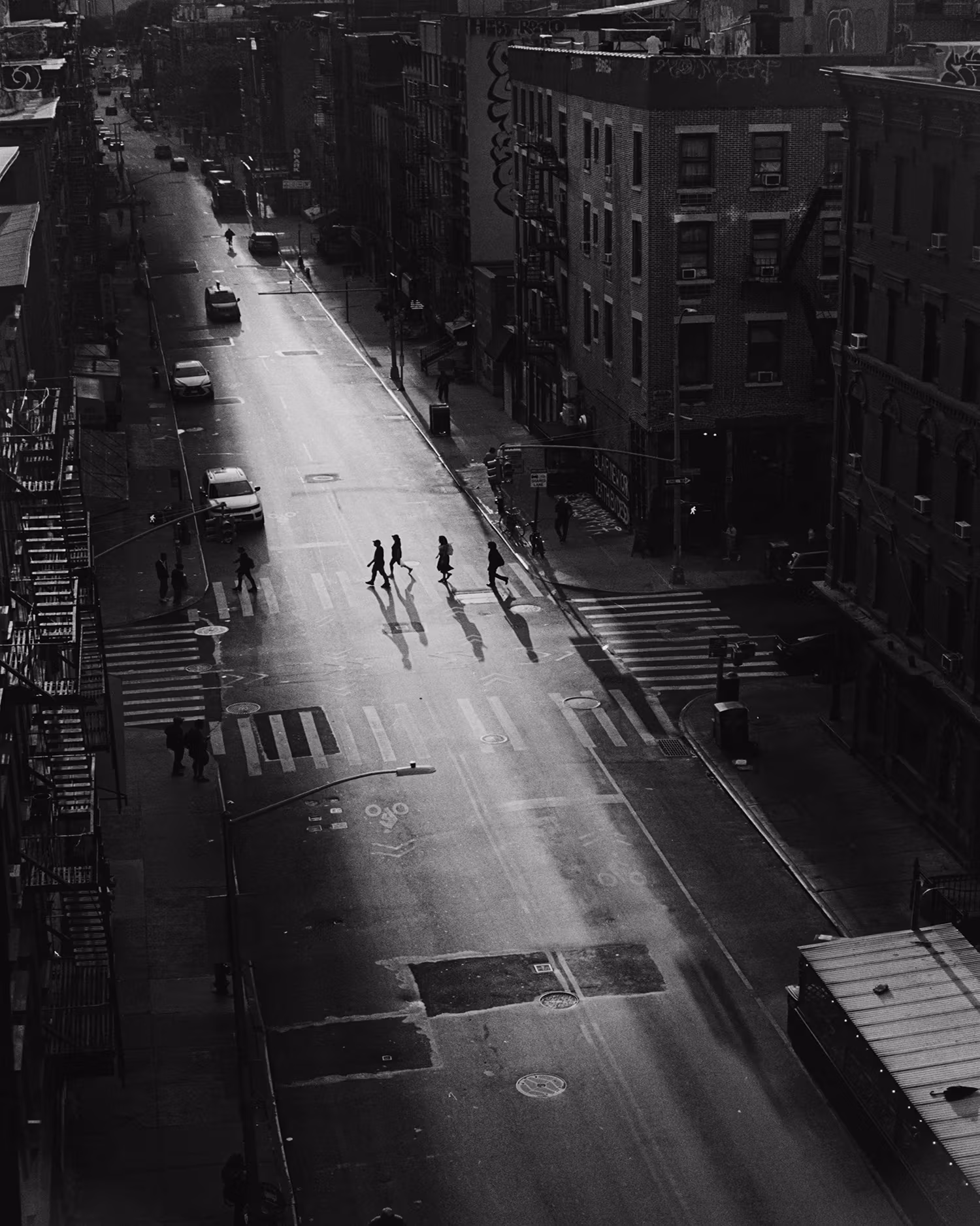 The Light passes through the street 